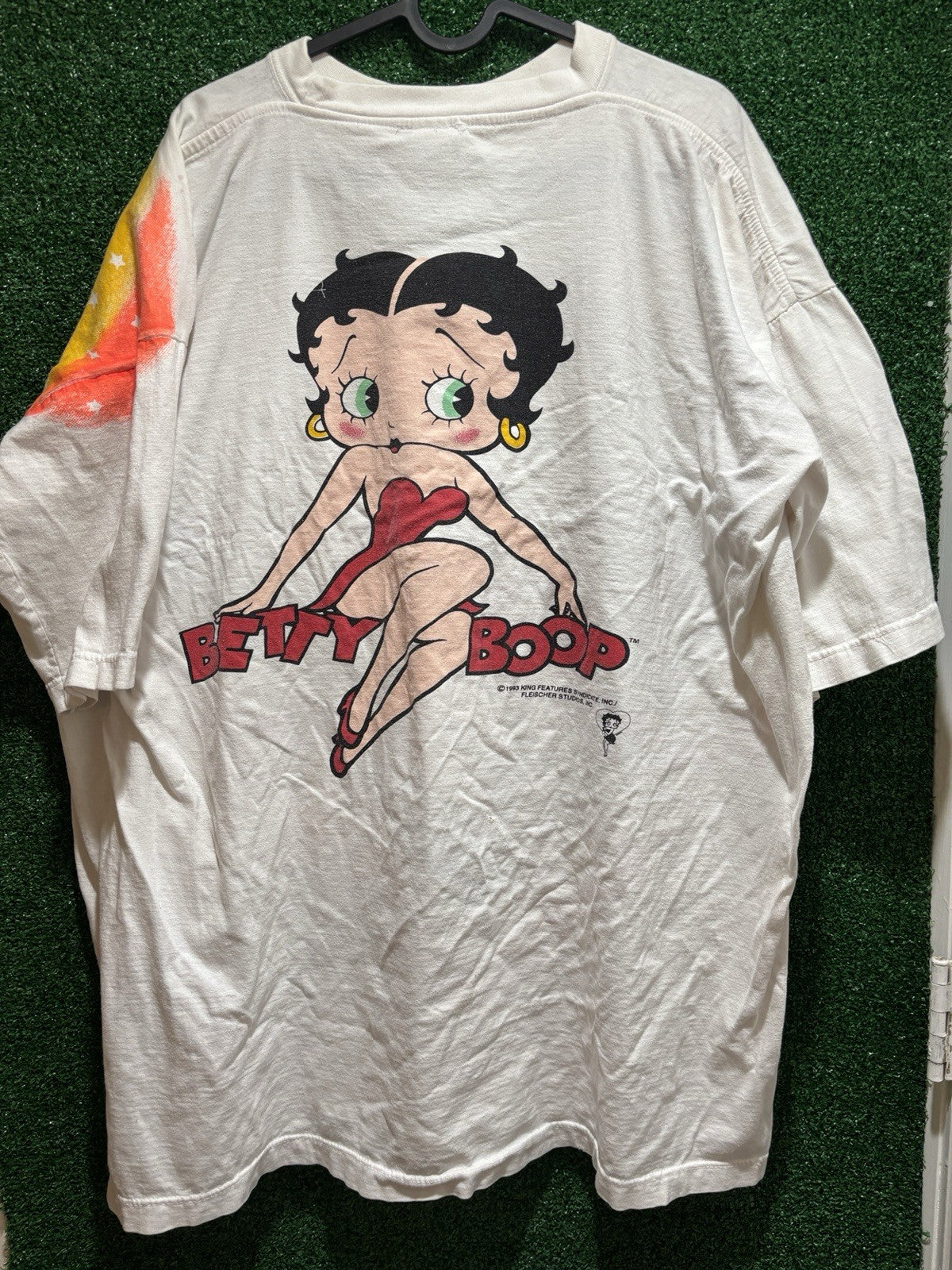 Vintage 1993 Betty Boop Big Heart Double Sided Mega Graphic T-Shirt sz OSFM*