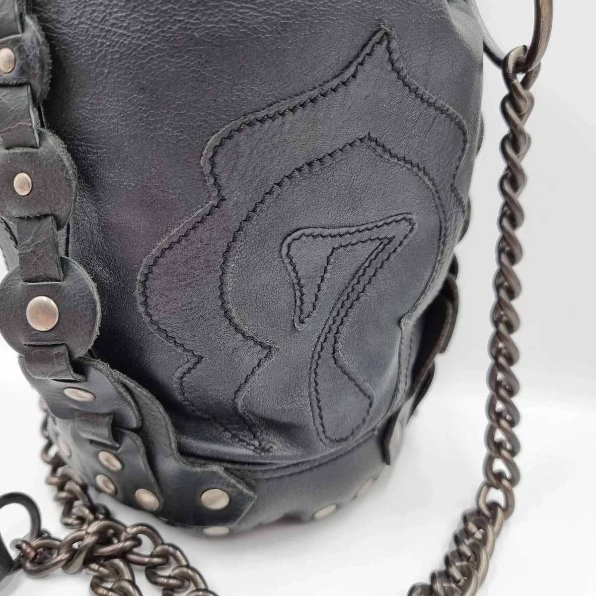 Diesel Vintage Black Leather Shoulder Bag