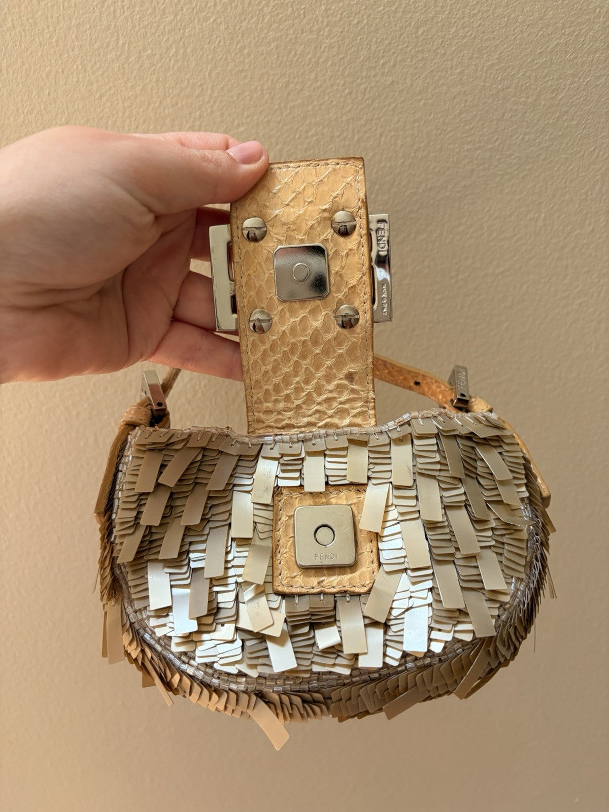 Fendi Mini Beaded Croissant Bag