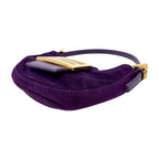FENDI Vintage FF Logo Micro Croissant Suede Pochette Mini Bag Purple Glitter