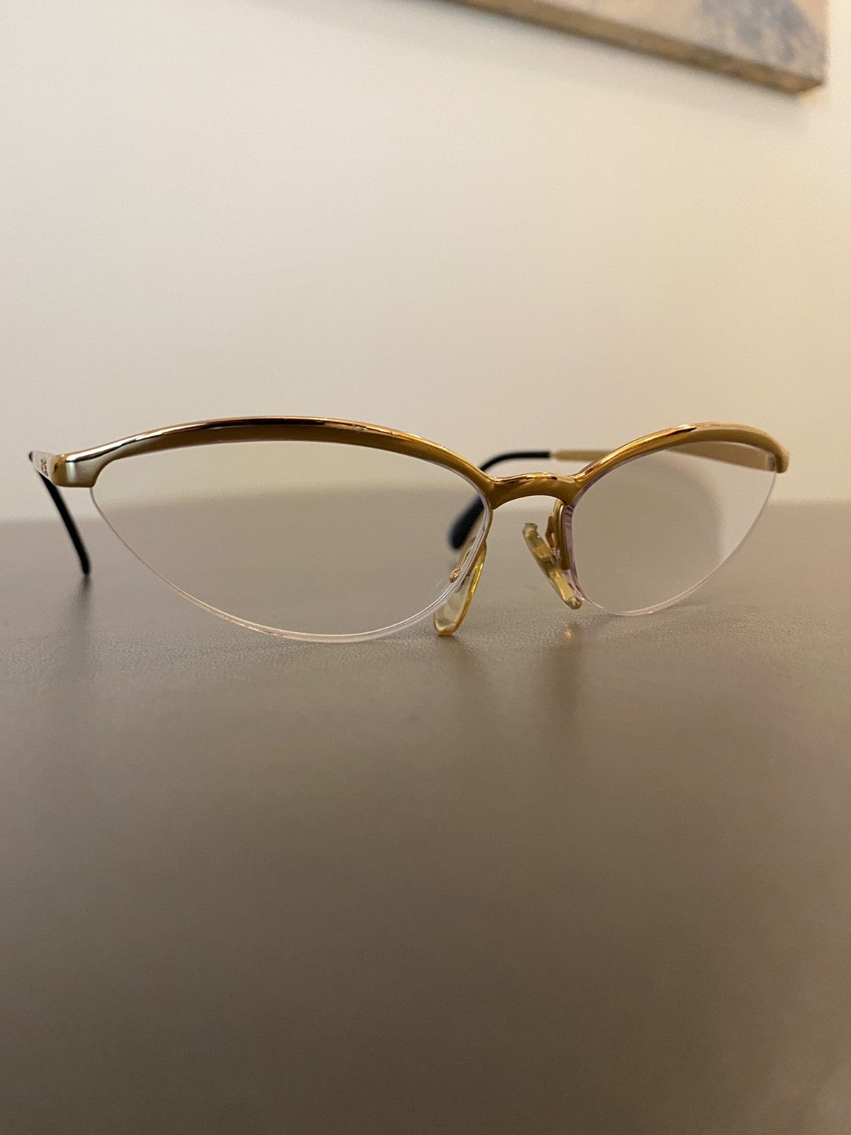 Gianfranco Ferre 1990's VINTAGE Cat Eye Sunglasses 191/S 012 Gold Half Rim