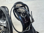 Vintage Casadei Black Leather Strappy Rhinestone Heel - Women's Size 6.5