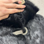 Vintage Y2K Jet Black Rabbit and Fox Fur Jacket Small