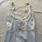 Vtg 70s Christian Dior Lingerie Ivory Lace Silk Nightgown Slip Womens Small