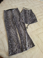 Bebe Vintage Sequin Snakeskin Two Piece Set Small