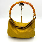 Vintage Christian Dior Yellow Nylon Shoulder Bag - Made in Italy