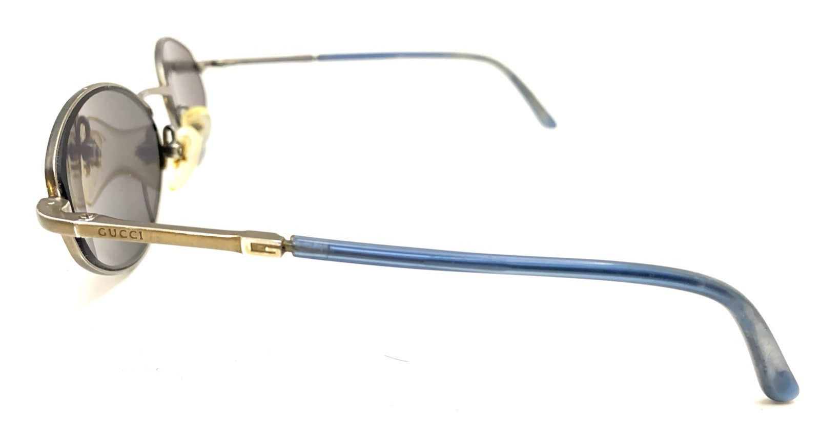 Gucci GG Light Gray Blue Metal Oval Eyeglasses Frames 49-20 Designer Men Women