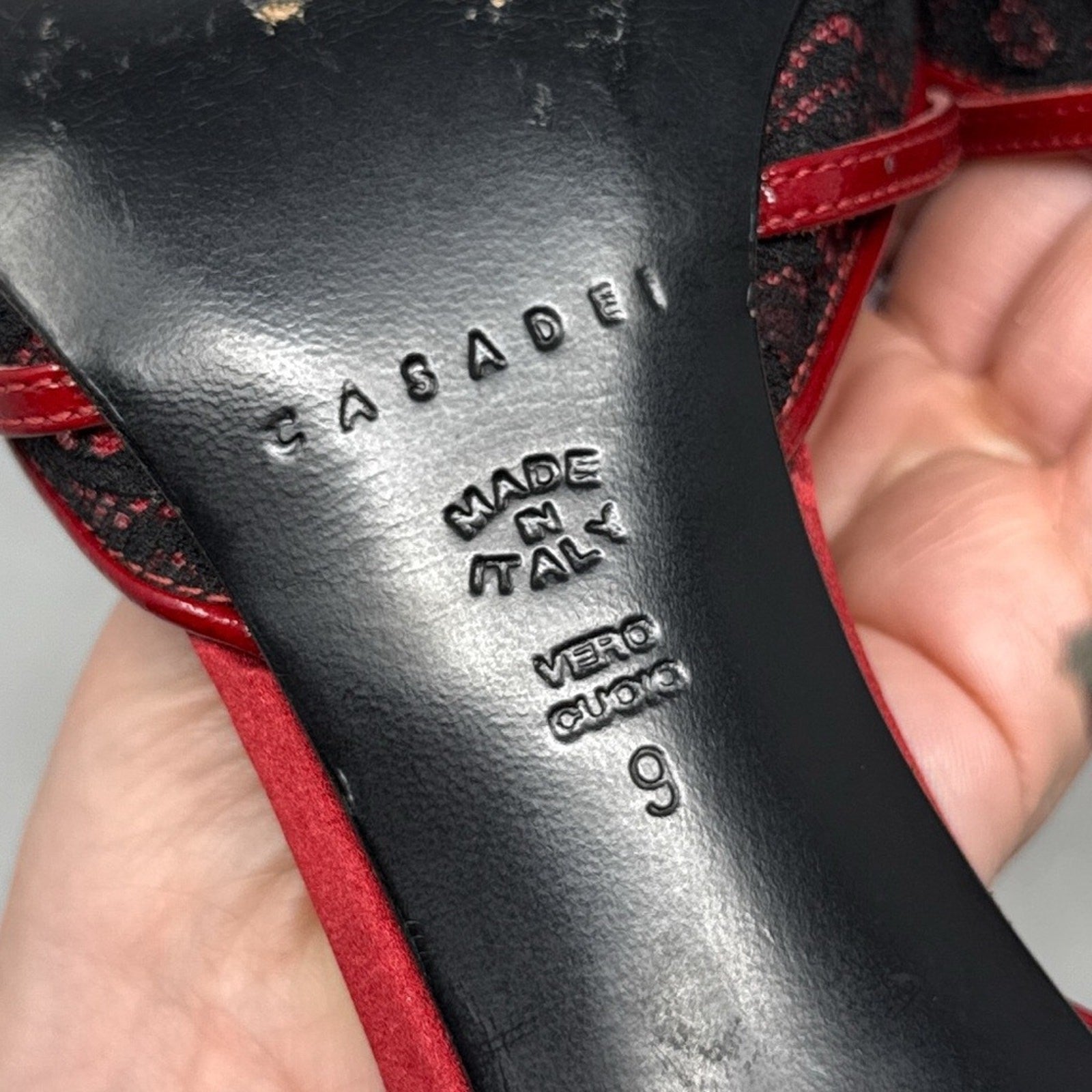 Casadei Y2K Leather Pointed Toe Stiletto Pumps Red Size 9