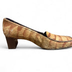 Vintage Fendi Ponyhair Square Toe Block Heels in good condition