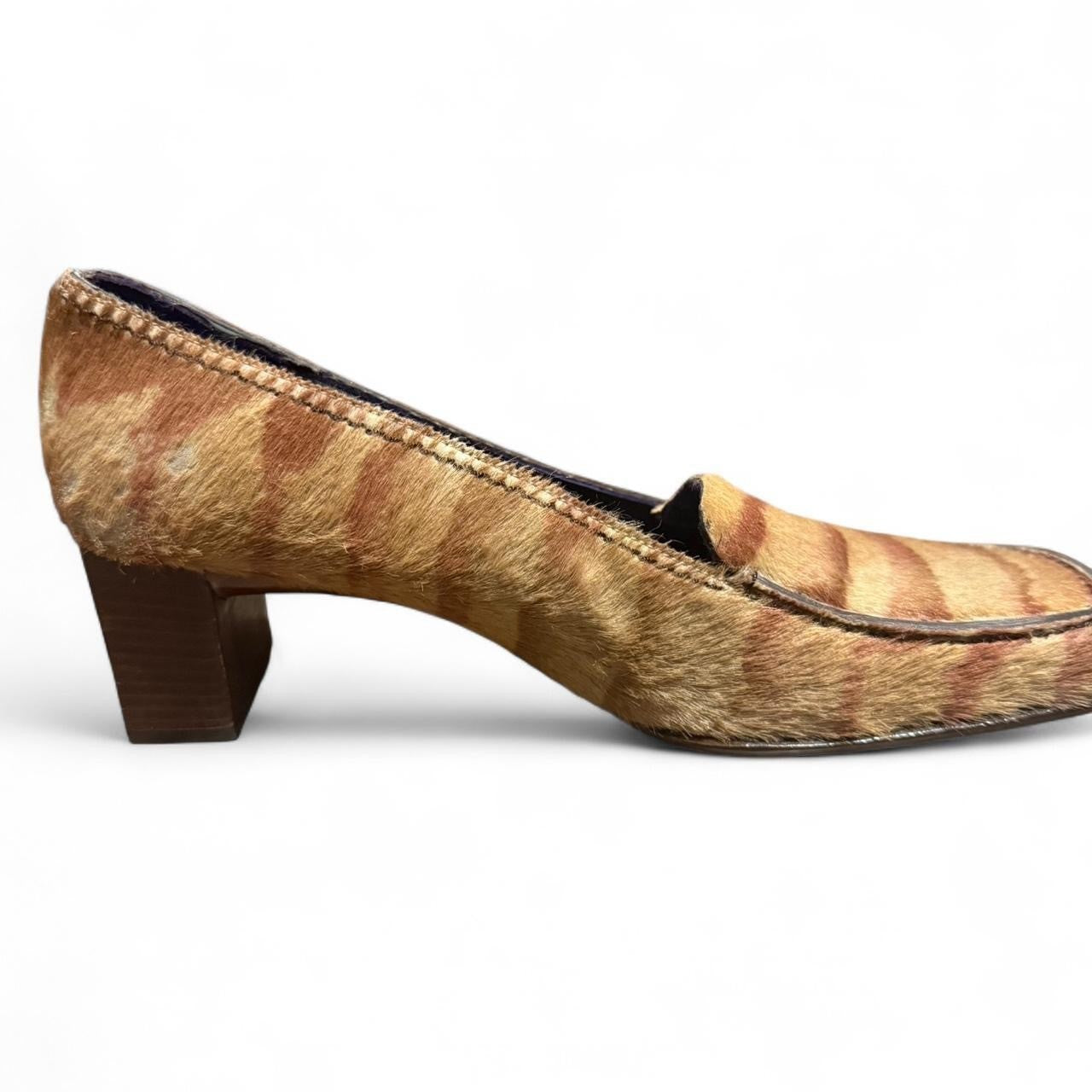 Vintage Fendi Ponyhair Square Toe Block Heels in good condition