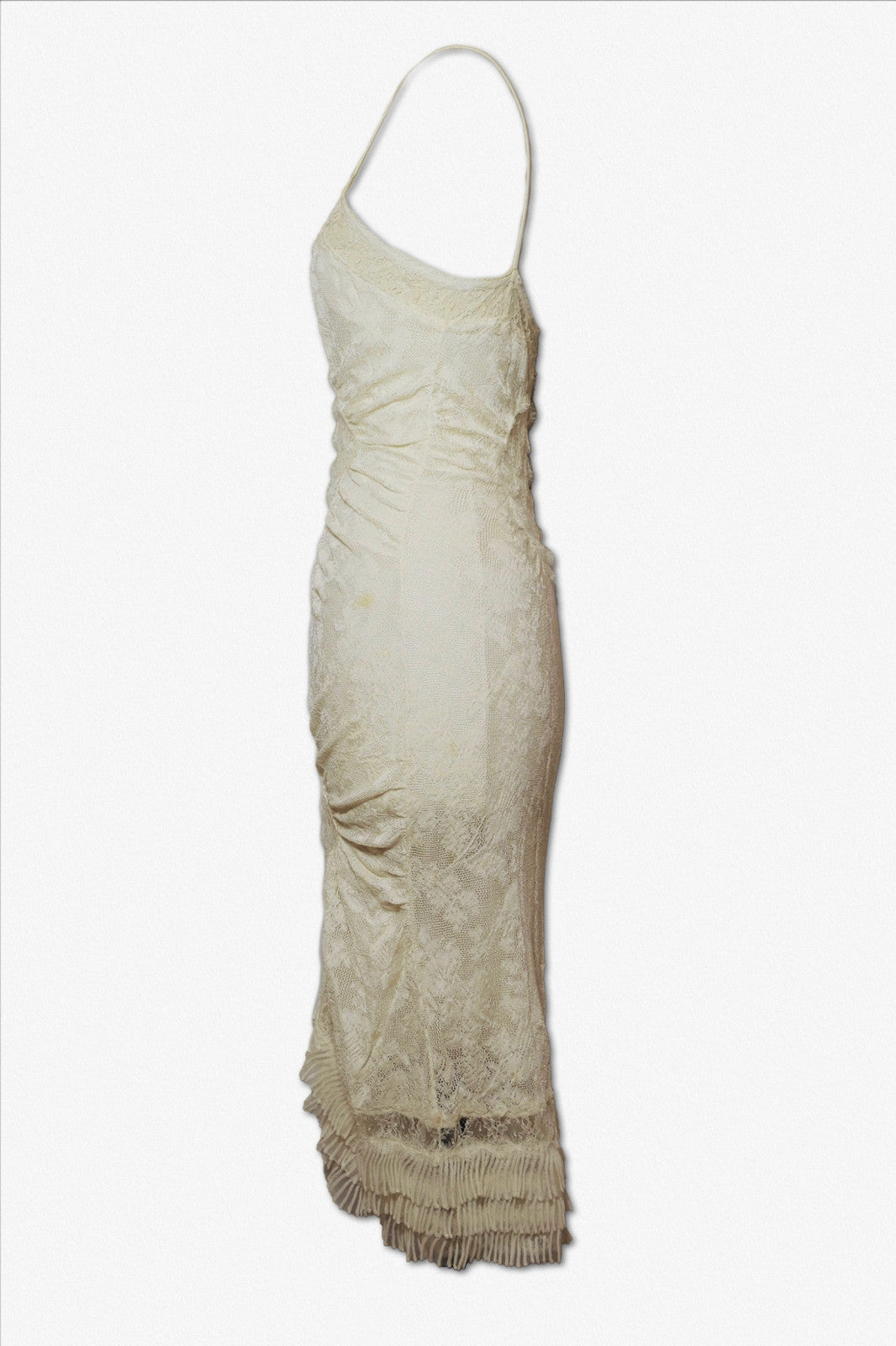 F/W 2005 Christian Dior by John Galliano Sheer Ivory Lace Dress