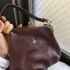 Vivienne Westwood Vintage Wine Red Leather Pouch Rare with Dust Bag #FA ZFA