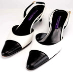 Ralph Lauren Collection Y2K Black and White Cap Toe Slingback Pumps Size 5.5B