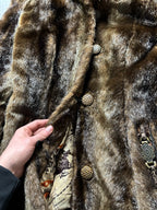 Vintage 90s-2000s JAPANESE JUNYA WATANABE STYLE  FAUX FUR  JACKET WOMENS CARTI