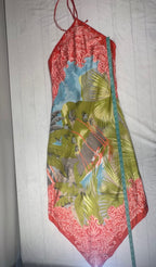 Laetitia Hecht Ineptie Paris Silk Halter Maxi Dress Y2K France Size 40