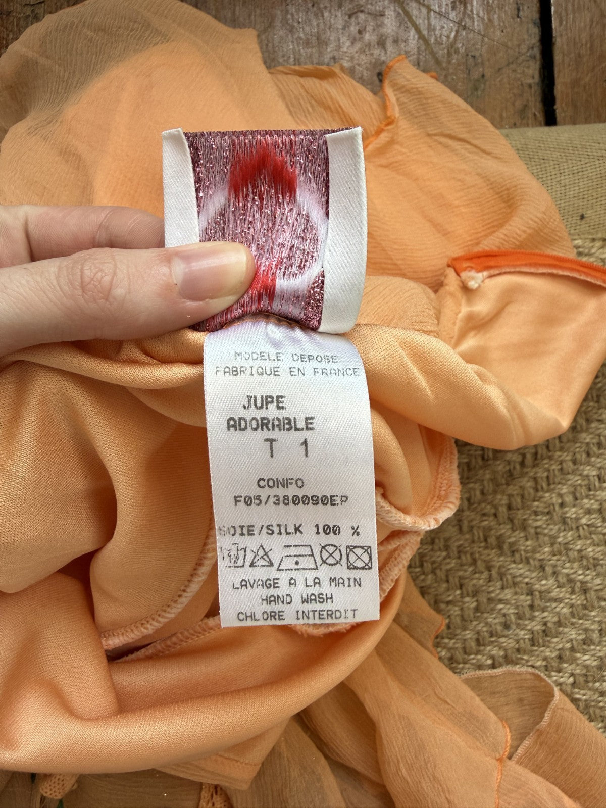 Lululemon Silk Orange Floral Beaded Cami and Skirt Set XS