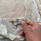 Vtg 70s Christian Dior Lingerie Ivory Lace Silk Nightgown Slip Womens Small