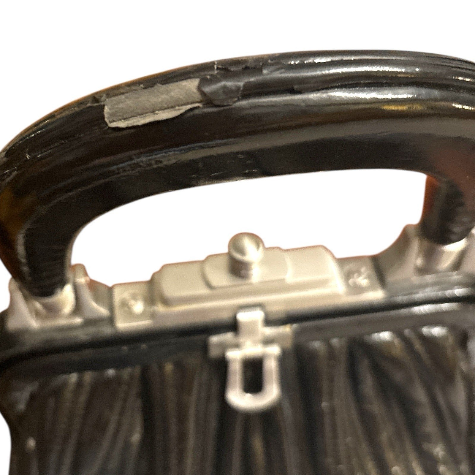 Vintage Francesco 1977 Biasia Handbag Fabulous Black Leather Silver Hardware