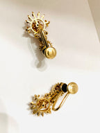 Beautiful Vintage 19th Century Victorian Era ,14k Solid Gold SI Diamond Earrings