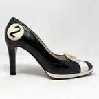 Dior Galliano Era Vintage Pumps Black White Lace-Up Sporty Heel Size 39 Italy