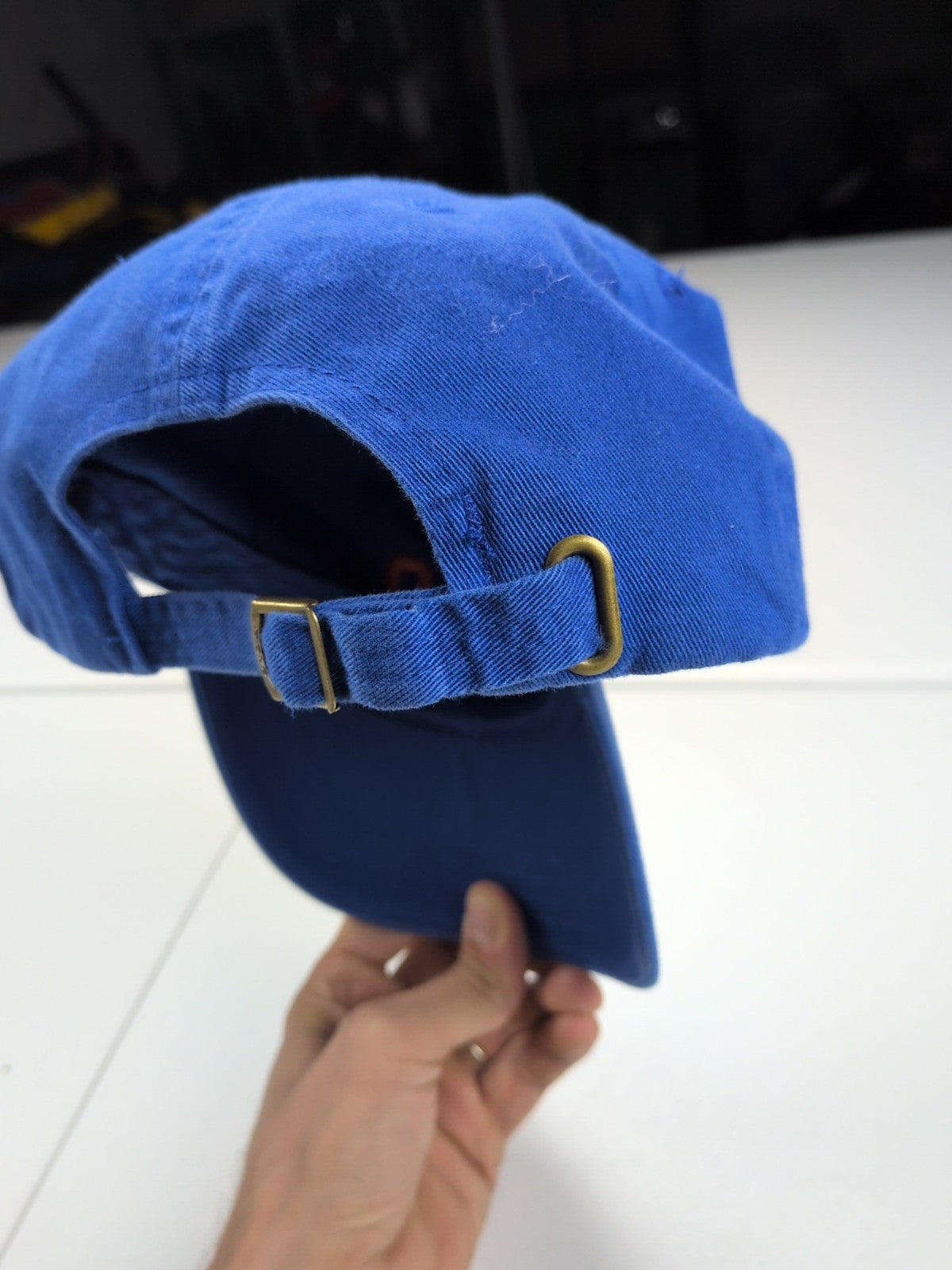 Vintage Polo Sport Ralph Lauren Spell Out Cap Hat Mens Adjustable Blue Orange
