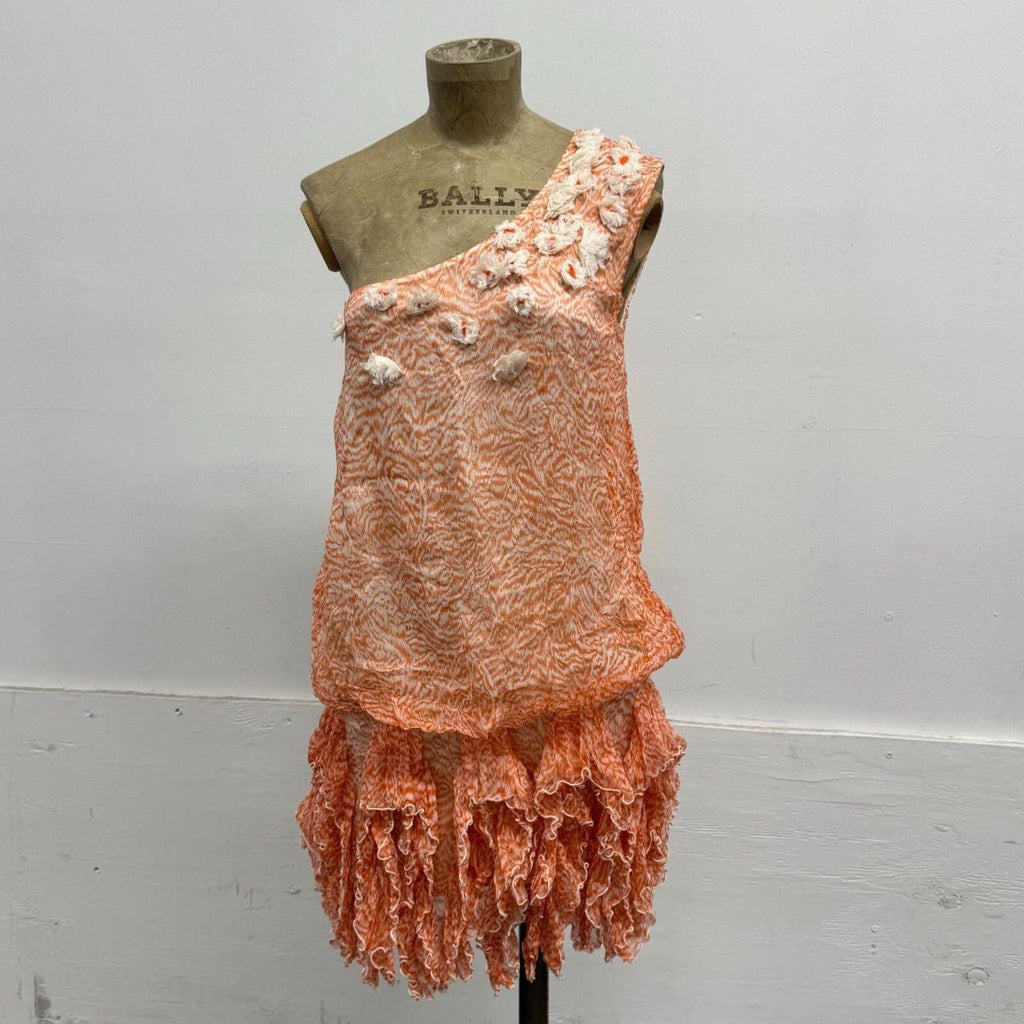 Vintage Y2K Jorya Jellyfish One-Shoulder Mulberry Silk Dress