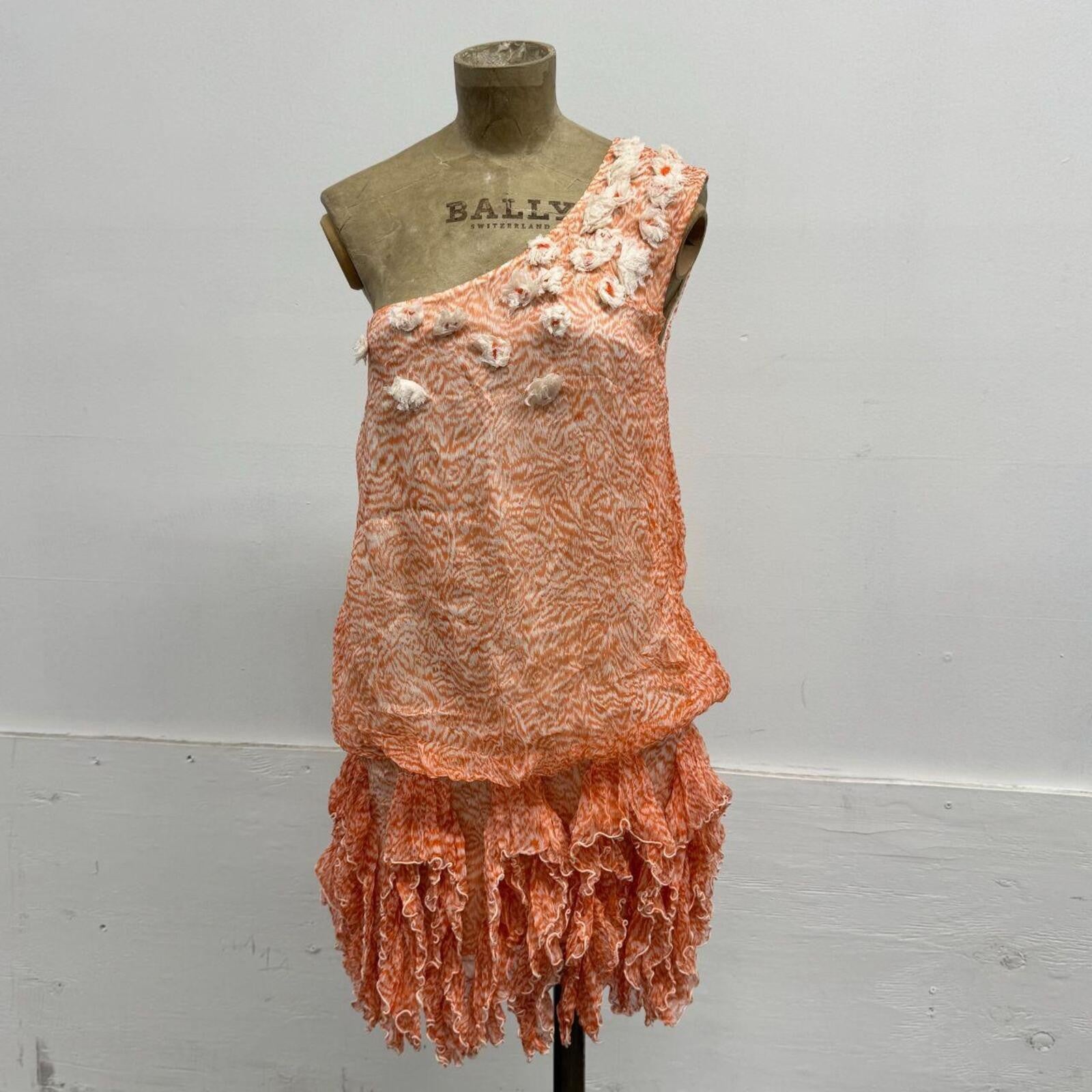 Vintage Y2K Jorya Jellyfish One-Shoulder Mulberry Silk Dress