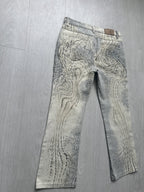 Rare Roberto Cavalli Y2K Crocodile Print Sand Pants Vintage Italy Runway Vibe