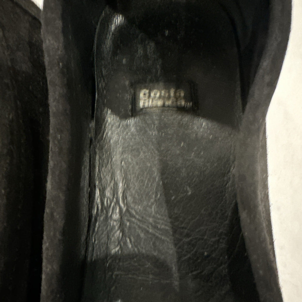 Costa Blanca Black Suede Driving Shoes with Leopard Print Calf Hair Size 8