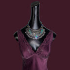 Vintage Victoria’s Secret Silk Purple Lace Trim slip Size Small