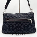 Coach Soft Tabby Shoulder Bag Denim Black 2-way C Hardware Used Authentic
