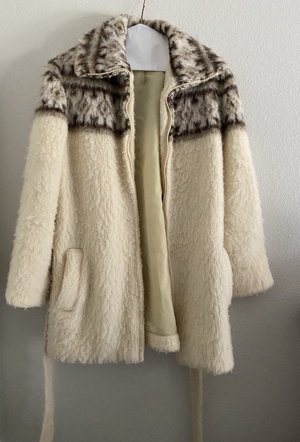 Vintage Eider Knit Coat 100% Wool Scotland Iceland Made Fair Isle M