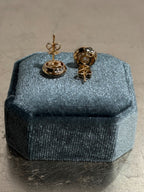 Vintage 1.5ct heart lab diamond 14k stud earrings