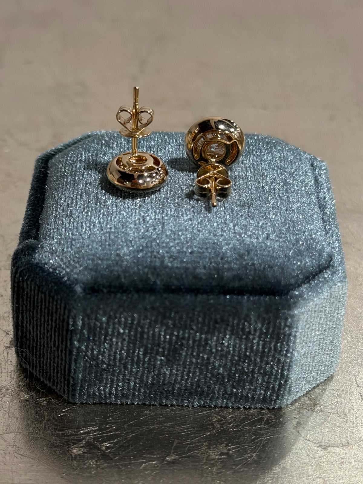 Vintage 1.5ct heart lab diamond 14k stud earrings