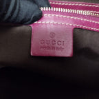 GUCCI Jackie Shima Leather Shoulder Bag Red Purple Hobo 153029