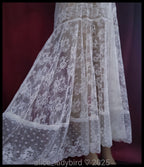 Vintage CHANTILLY Lace DRESS Drop Waist SHEER Lingerie Gown Victorian Bride ~L