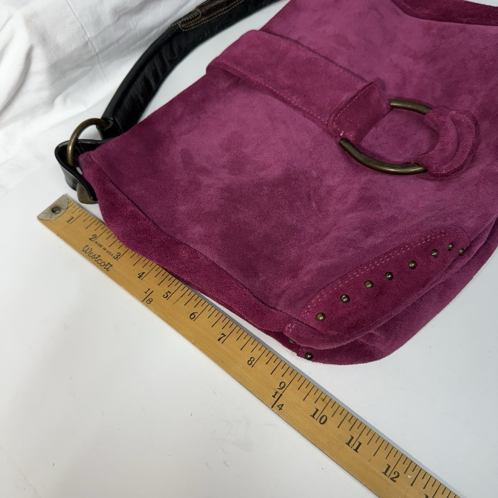 Francesco Biasia Split Leather Handbag - Purse - Maroon Soft Leather