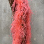 Vintage 1930s Pink Ostrich Feather Boa Scarf Shawl Old Hollywood Dress Accent