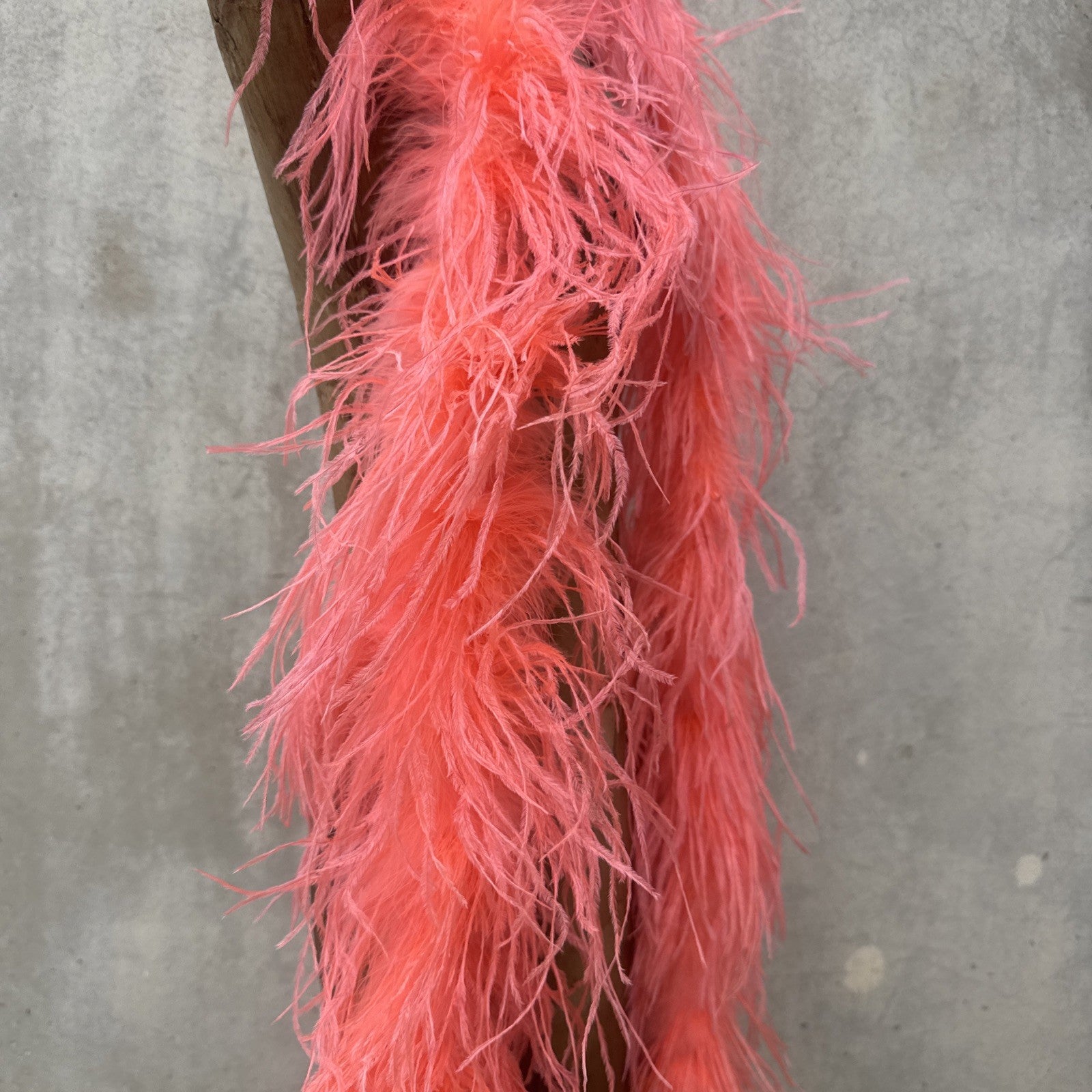 Vintage 1930s Pink Ostrich Feather Boa Scarf Shawl Old Hollywood Dress Accent