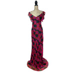 100% Silk Beaded Floral Dress