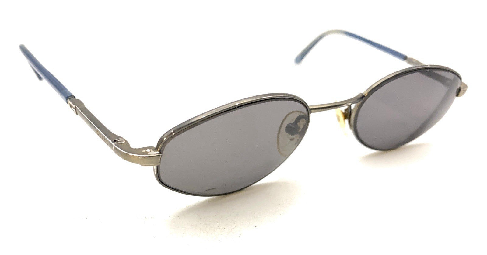 Gucci GG Light Gray Blue Metal Oval Eyeglasses Frames 49-20 Designer Men Women