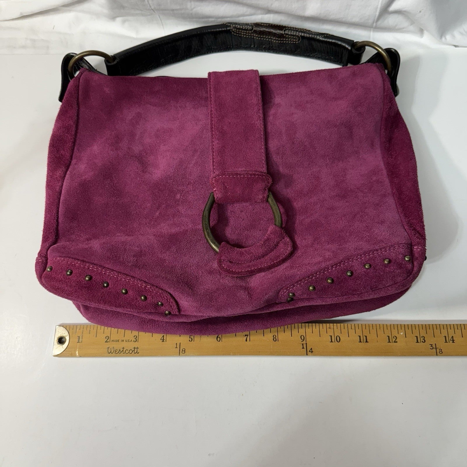 Francesco Biasia Split Leather Handbag - Purse - Maroon Soft Leather