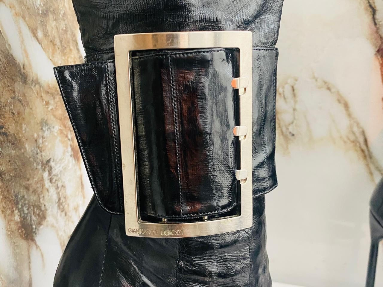 Gianmarco Lorenzi Women Boots  High Heels Eel leather Italian Boots Size 38