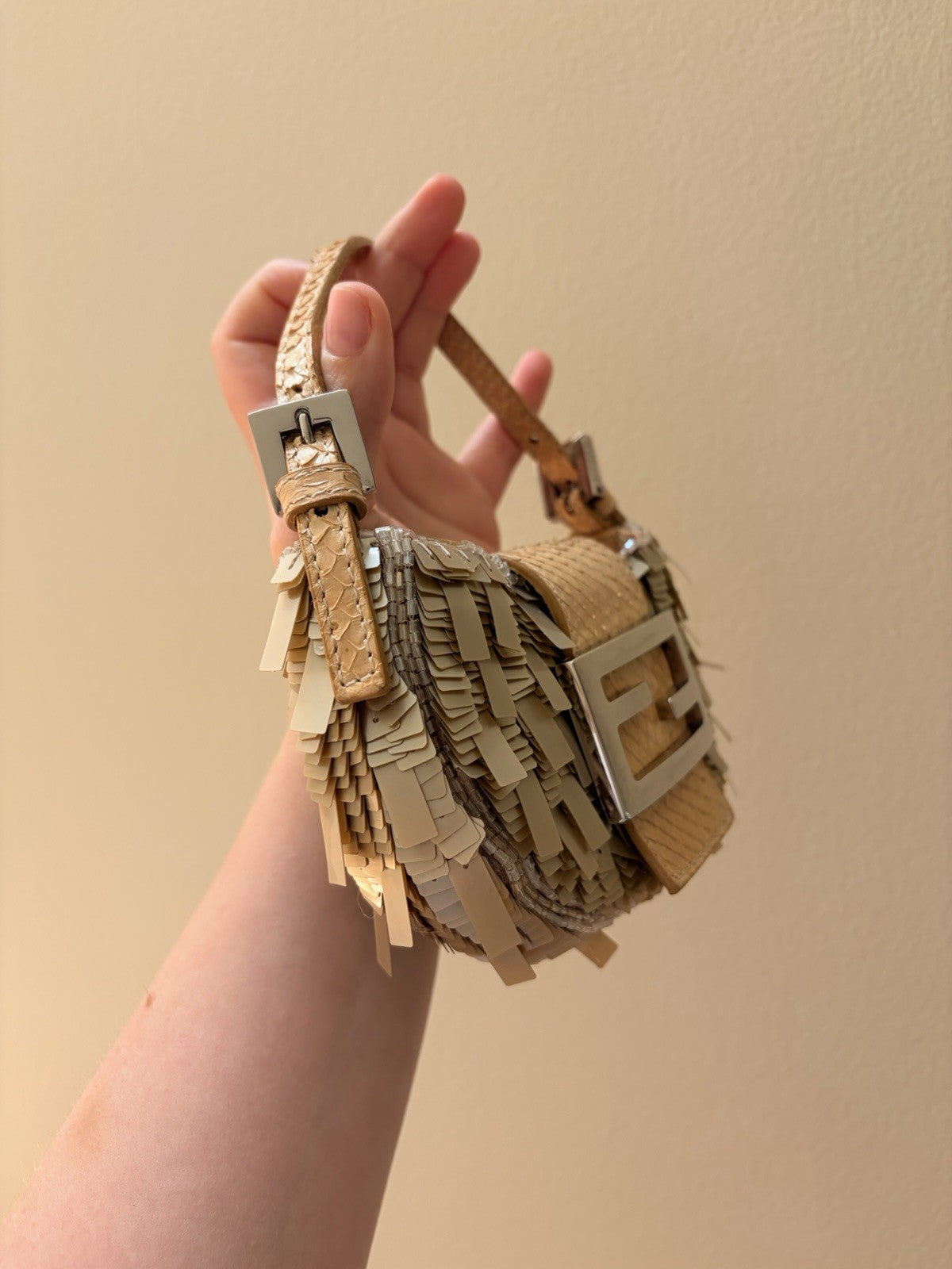Fendi Mini Beaded Croissant Bag