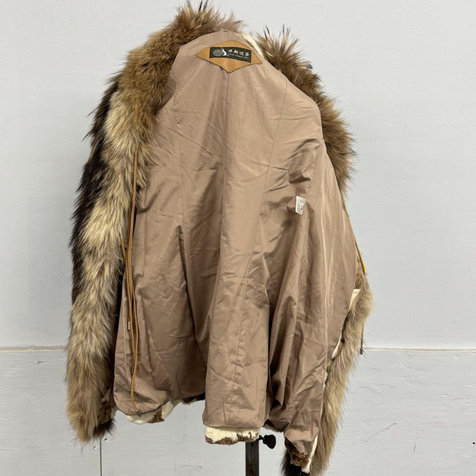 Vintage Y2K Rabbit and Raccoon "Penny Lane" Afghan Fur Coat