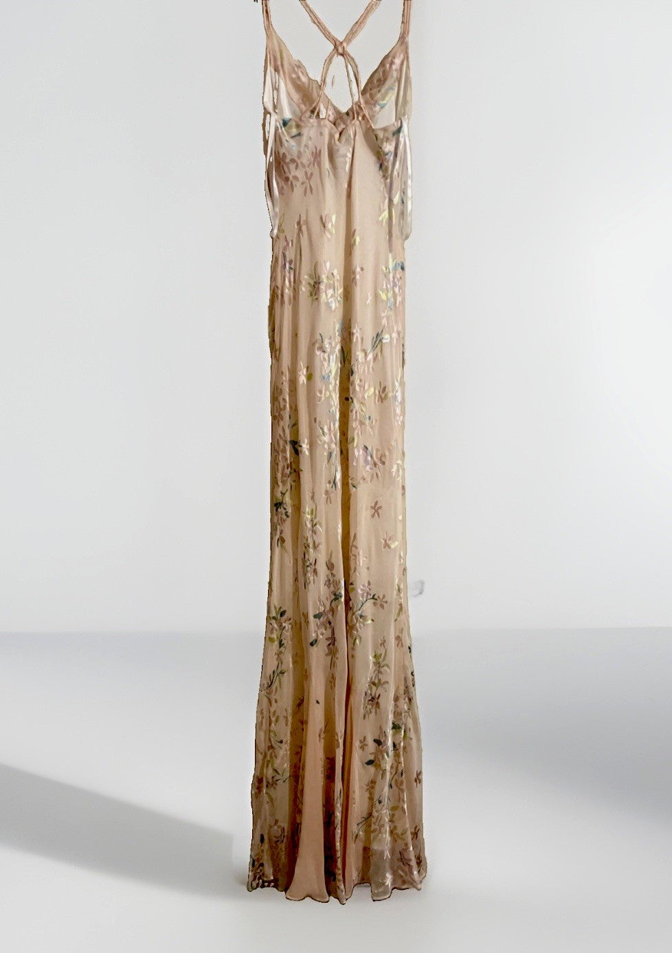90s Monsoon Silk Floral Dress