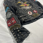 Double D Ranch Angels on Horseback Biker Jacket Black Leather Medium