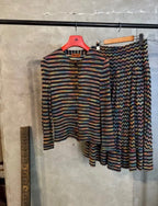 Missoni Vintage Two Piece Cardigan and Skirt Set Orange Label Women's Large