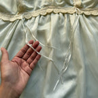 Vtg 70s Christian Dior Lingerie Ivory Lace Silk Nightgown Slip Womens Small