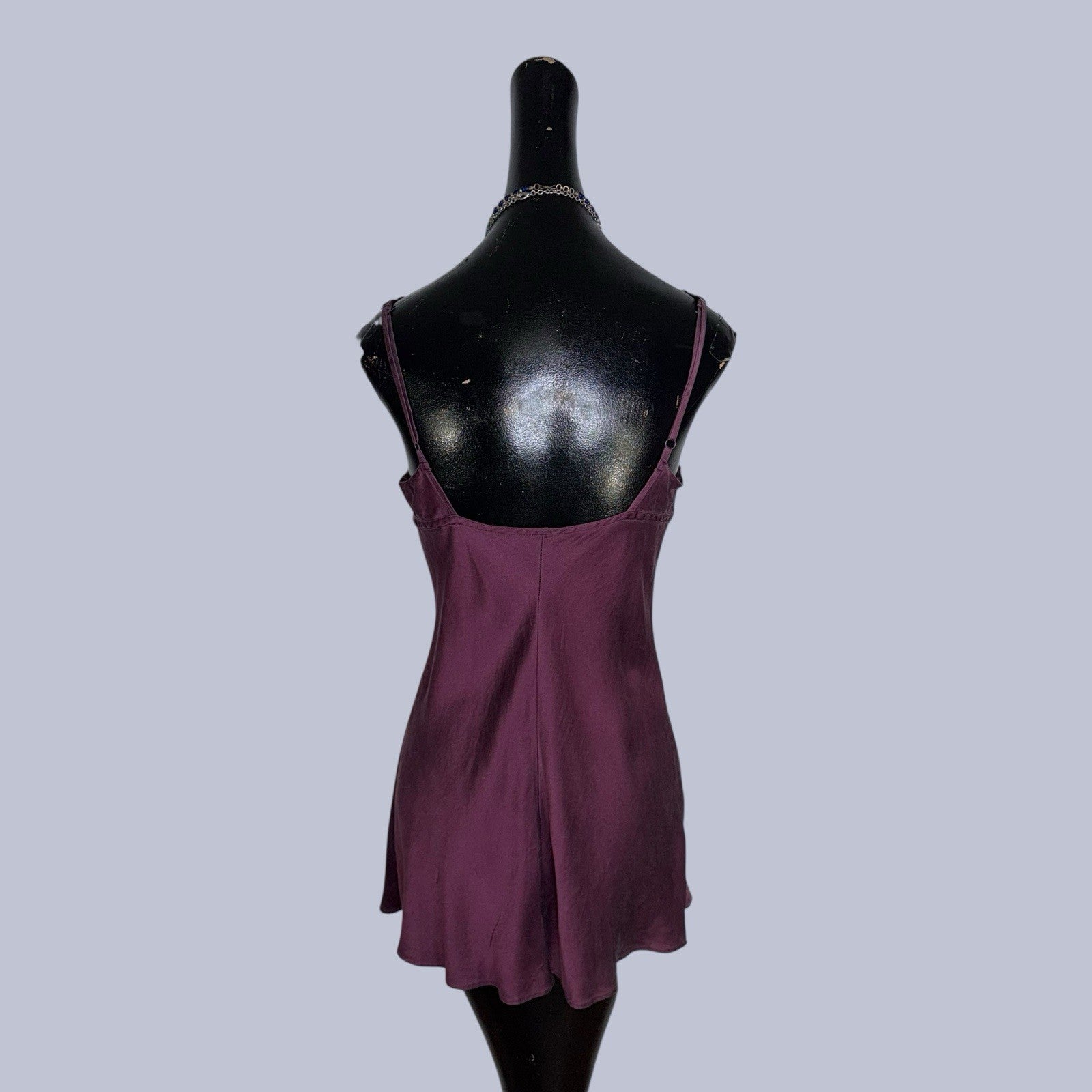 Vintage Victoria’s Secret Silk Purple Lace Trim slip Size Small